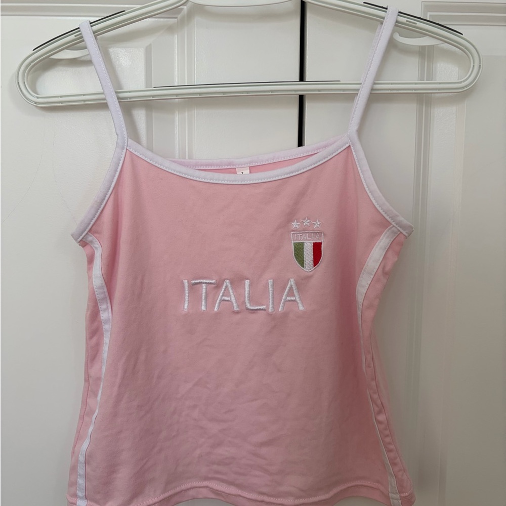 Italia Pink Spaghetti Strap Top